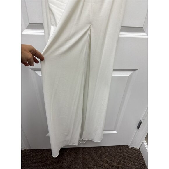 Mac Duggal Size 8 White 55696 One-Shoulder Long Sleeve Jersey Gown Dress New - Picture 8 of 12
